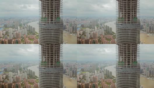 中国上海在建摩天大楼的时间推移和城市景观高清在线视频素材下载