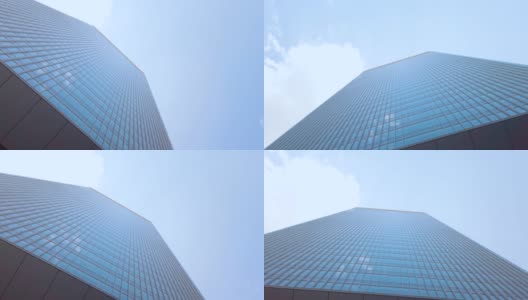 360度视图。东京市景写字楼和天空的背景高清在线视频素材下载