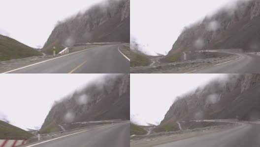 在新疆独库公路上的自驾游高清在线视频素材下载
