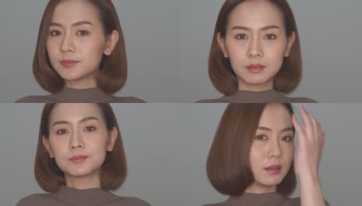 亚洲女人头拍化妆刷高清在线视频素材下载