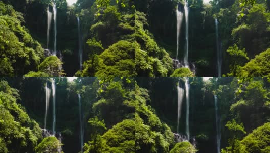 美丽的热带瀑布。印尼巴厘岛高清在线视频素材下载