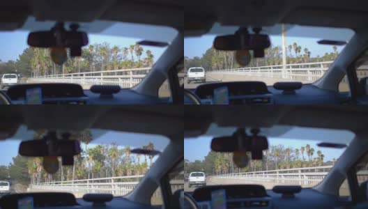 加州街道的汽车POV，慢镜头180fps高清在线视频素材下载