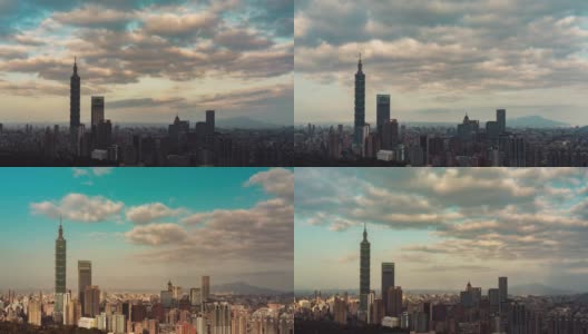 戏剧性的台北市的日出天空，台湾高清在线视频素材下载