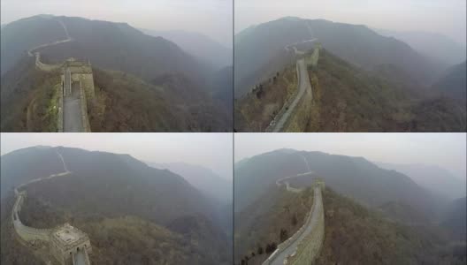 中国长城的航拍镜头。高清在线视频素材下载
