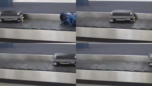行李放在机场的行李传送带上高清在线视频素材下载