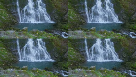瀑布景观自然景观融化的冰山水高清在线视频素材下载