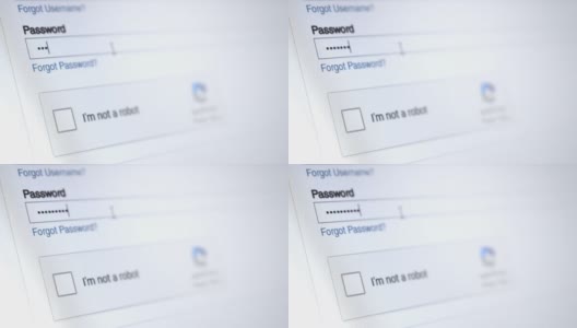 登录网页特写。输入密码高清在线视频素材下载