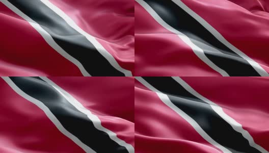 特立尼达和多巴哥国旗波浪图案可循环元素高清在线视频素材下载