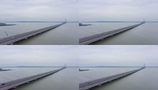 马杜拉海峡和苏拉马杜大桥的特写高清在线视频素材下载