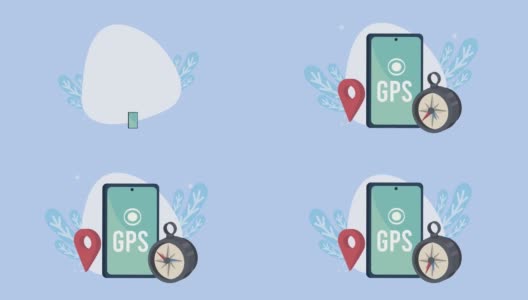 智能手机内置GPS定位标志和指南针高清在线视频素材下载