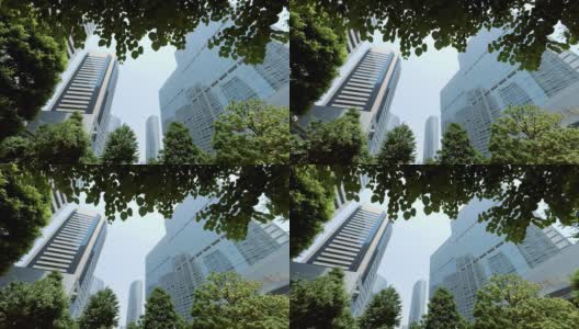 绿色建筑——仰望天空高清在线视频素材下载