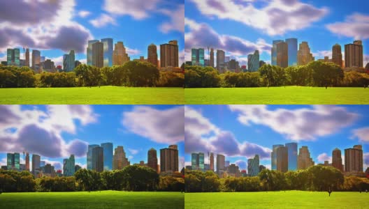中央公园的晴天。纽约高清在线视频素材下载