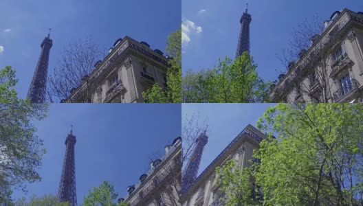 慢动作——从埃菲尔铁塔下，巴黎高清在线视频素材下载