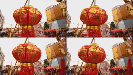 中国的灯笼是中国的新年，中国新年的灯高清在线视频素材下载