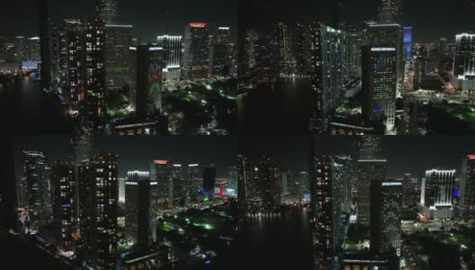 夜股迈阿密4k夜景天线高清在线视频素材下载