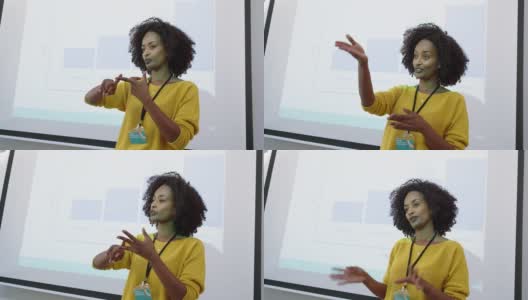 非洲妇女在研讨会上做演讲高清在线视频素材下载