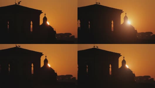 日落时分从国会山到罗马高清在线视频素材下载