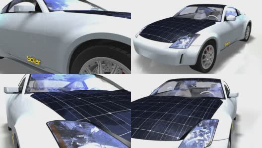 太阳能电池板电动汽车高清在线视频素材下载