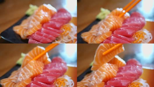 生鱼片日本食品高清在线视频素材下载