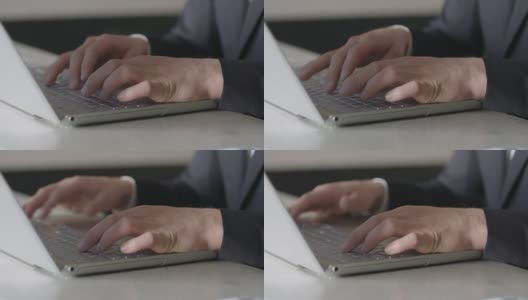在电脑键盘上打字的人高清在线视频素材下载