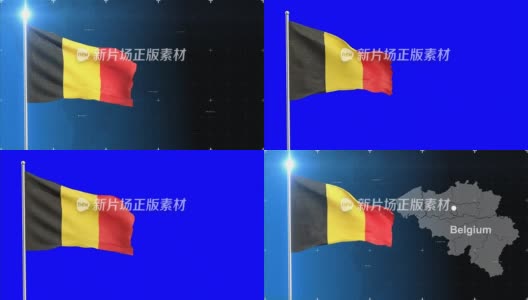 3D旗帜与地图+绿色屏幕高清在线视频素材下载