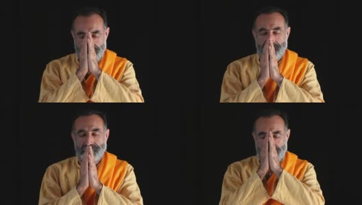 佛教长者祈福高清在线视频素材下载