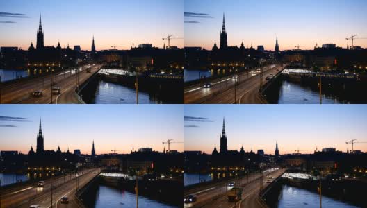 黄昏时分的斯德哥尔摩高清在线视频素材下载