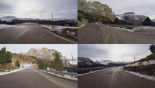 在山上驾驶车载摄像机高清在线视频素材下载