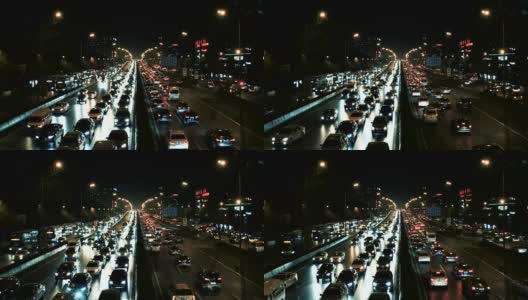 北京交通拥挤，尖峰时段的交通高清在线视频素材下载