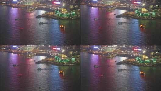 从最高的建筑物俯瞰维多利亚港高清在线视频素材下载