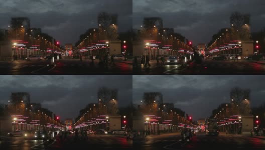 广角，Champs-Elysées大街高清在线视频素材下载