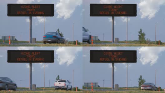 臭氧警报高速公路标志高清在线视频素材下载