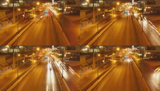 夜间交通:延时(4K)高清在线视频素材下载