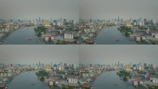 湄南河，曼谷，航拍高清在线视频素材下载