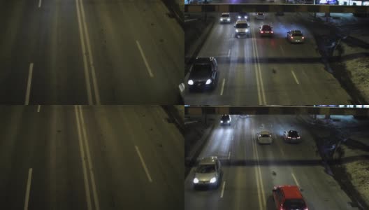 夜晚城市里的汽车交通展开了高清在线视频素材下载