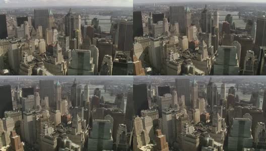 俯瞰华尔街-金融区，纽约，美国高清在线视频素材下载