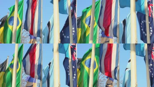 国际旗帜高清在线视频素材下载