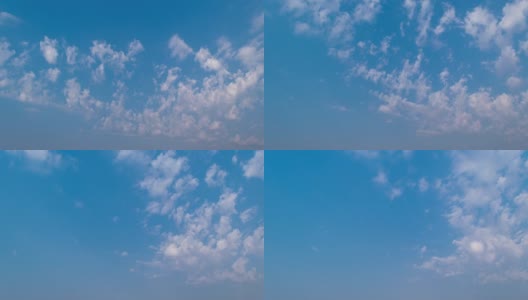 美丽的天空和云彩的背景。天上有积云，天气自然多云。Cloudscape 4K时间推移。高清在线视频素材下载