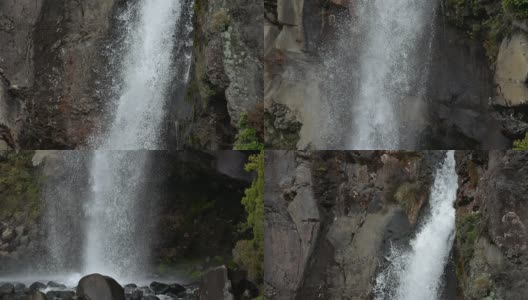 慢镜头:塔拉纳基瀑布步道，鲁阿佩胡山高清在线视频素材下载