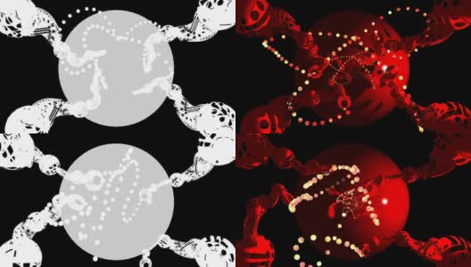 红色的圣诞节décor-robot带花环高清在线视频素材下载