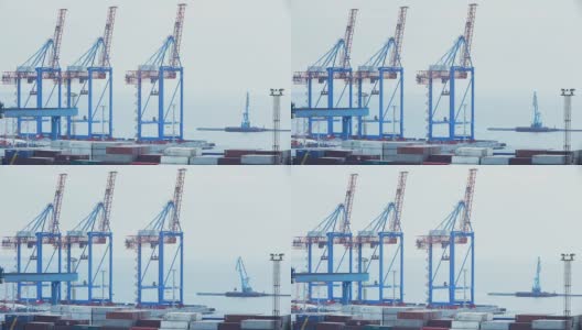 港口的挖泥船高清在线视频素材下载