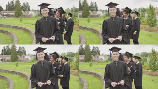 毕业后，形形色色的大学朋友兴奋不已高清在线视频素材下载