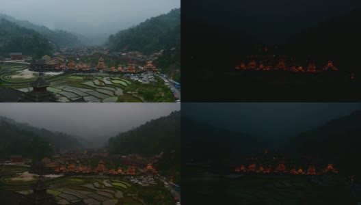 侗寨夜景高清在线视频素材下载