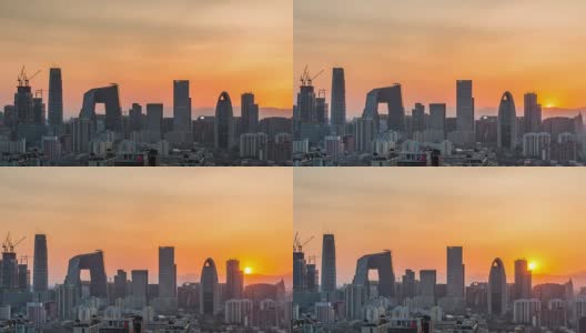 时光流逝——俯瞰北京的日出(ms . s . HA LR Pan)高清在线视频素材下载