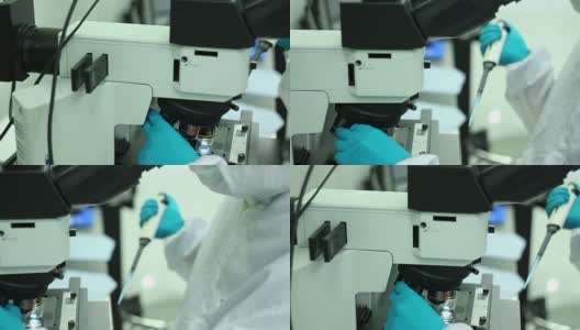 实验室洁净室的微芯片技术员高清在线视频素材下载