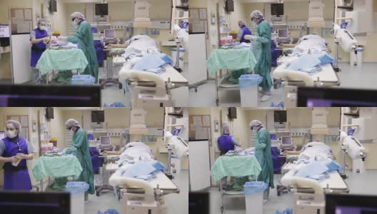 外科医生和护士在手术室使用手术器械高清在线视频素材下载