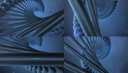 蓝色背景的DNA串高清在线视频素材下载