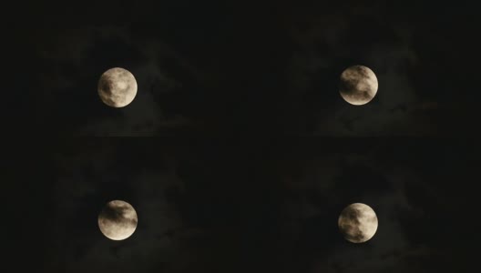 超级满月升起，云动。高清在线视频素材下载