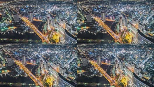 延时-东京夜景鸟瞰图(平移)高清在线视频素材下载