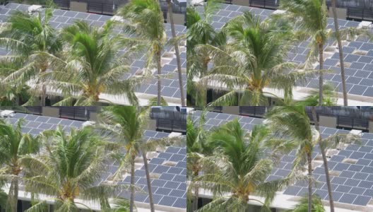 热带地区的太阳能电池板4k慢镜头60帧/秒高清在线视频素材下载